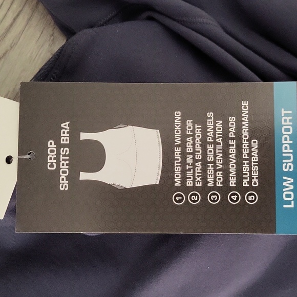 🛍Avia Womens L Cropped Sports Bra Blue Grey Low Support Stretch 2 Pack NEW - Picture 8 of 10